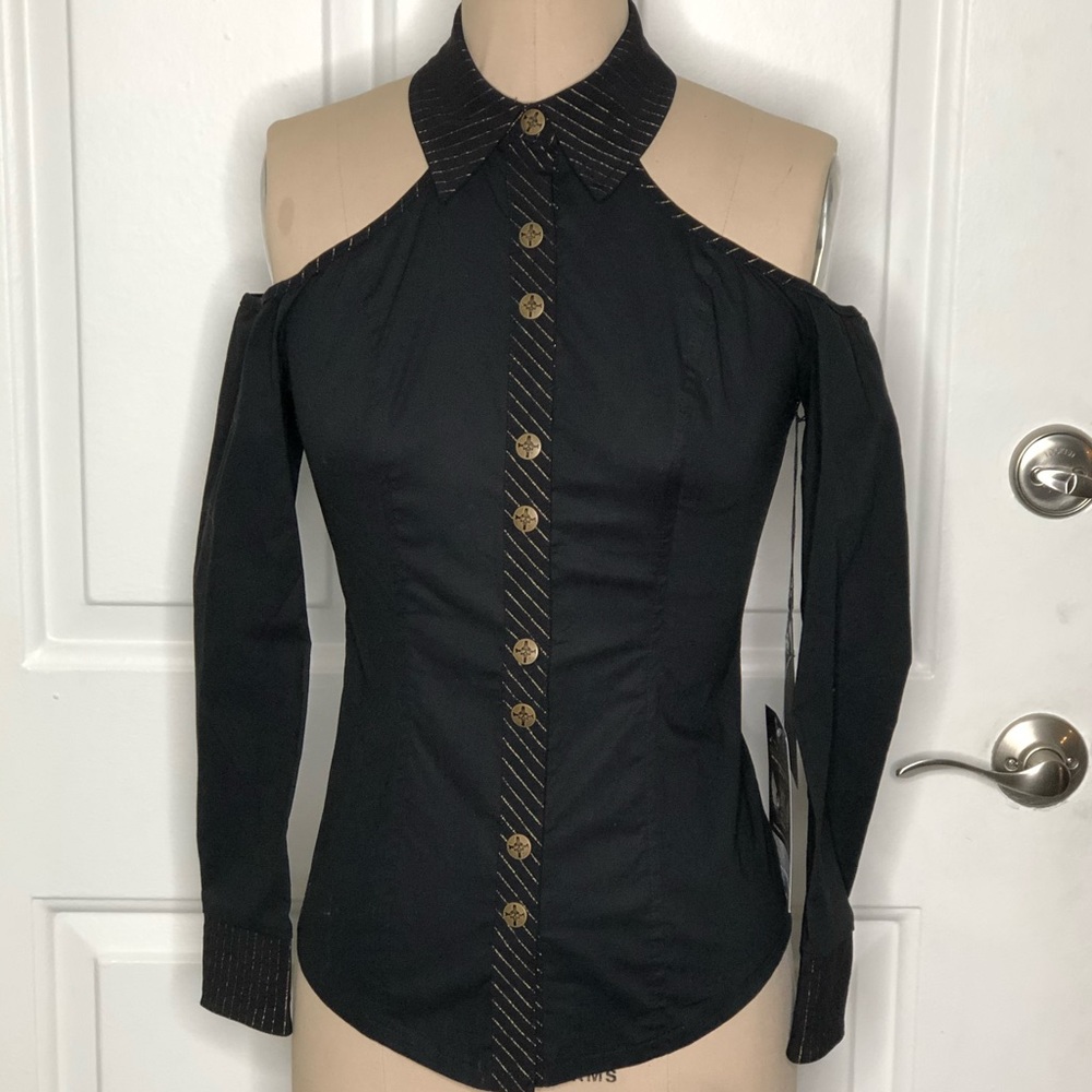 Rare new with tags Lip Service gold pinstripe l/s